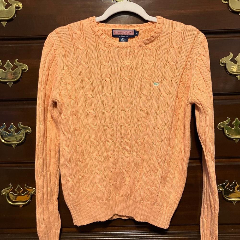 Vineyard Vines salmon color Cable Knit Sweater Small